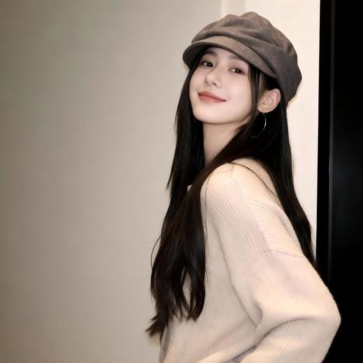 【特妮娜 山本羊毛堆堆帽】加宽短帽檐 修饰脸型 可调节帽围 柔软亲肤 久戴不闷不勒 精密紧实针脚 商品图2