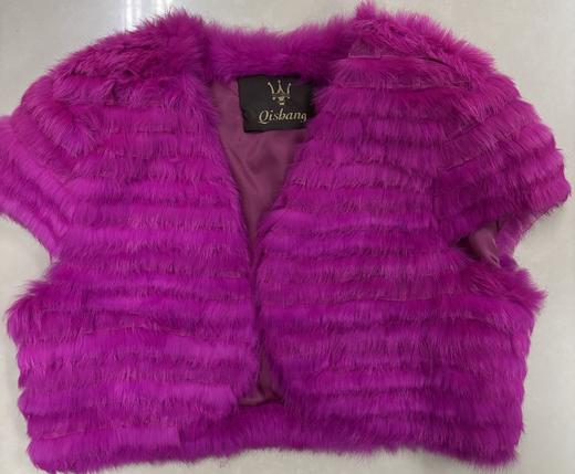 SZ6PH39玫红皮草马甲时尚保暖冬季必备 商品图0