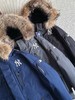 张凌赫同款！MLB洋基队情侣款工装大毛领中长款派克羽绒服 商品缩略图5