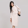 IWY/主持人同款小香风粗花呢粉色西装套裙女秋冬气质名媛通勤职业装两件套CS2500 商品缩略图4
