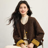 【12/17新品】熙世界韩系小香风羊毛短外套女2025冬季新款气质圆领毛绒开衫上衣 商品缩略图3