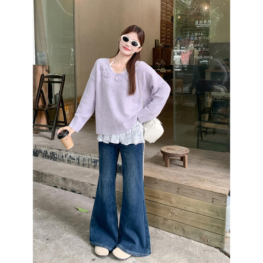 <曾小咸推荐>现货秒杀 ！微信超特价！花朵针织衫（含背心） 日常229.99 立减90 秒杀139.99！！ 商品图3