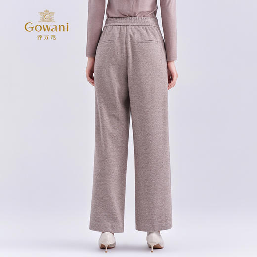 乔万尼冬复古雅致人字纹直筒通勤百搭加厚长裤ED4F713 商品图4