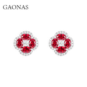 GAONAS  圣诞红 秋冬贵气百搭红色耳钉11792ER