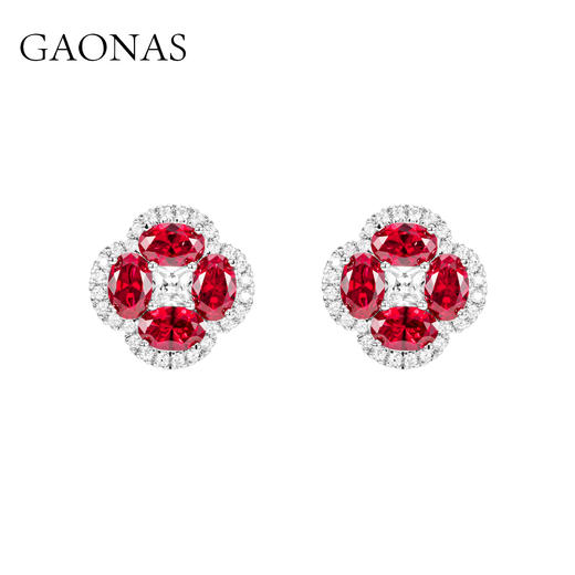 GAONAS  圣诞红 秋冬贵气百搭红色耳钉11792ER 商品图0
