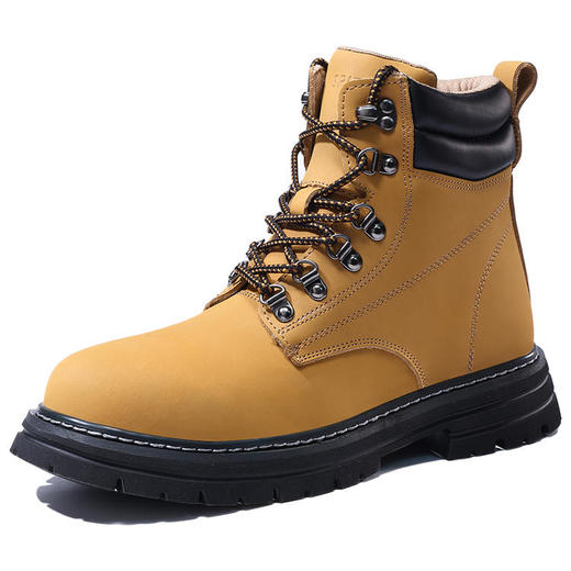 劳保鞋男防砸防刺穿钢包头橡胶底高帮安全鞋 商品图1