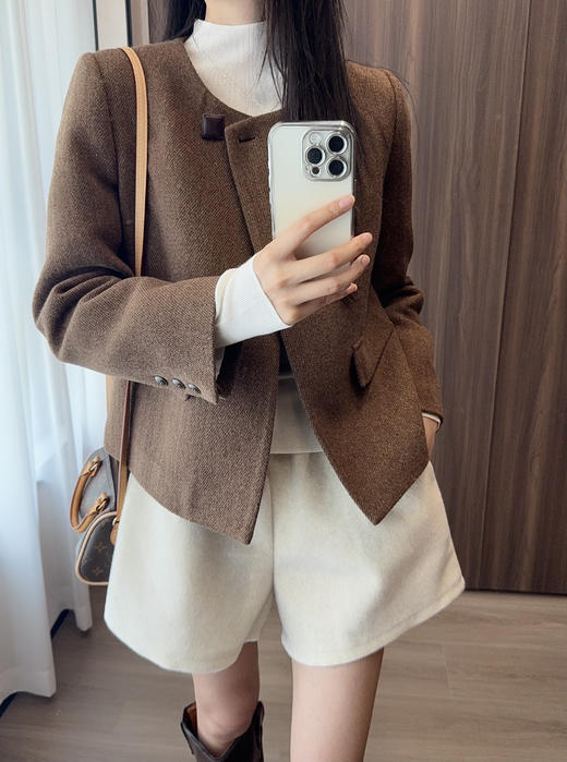 赛琳极简90白鸭绒50羊毛外套 商品图2