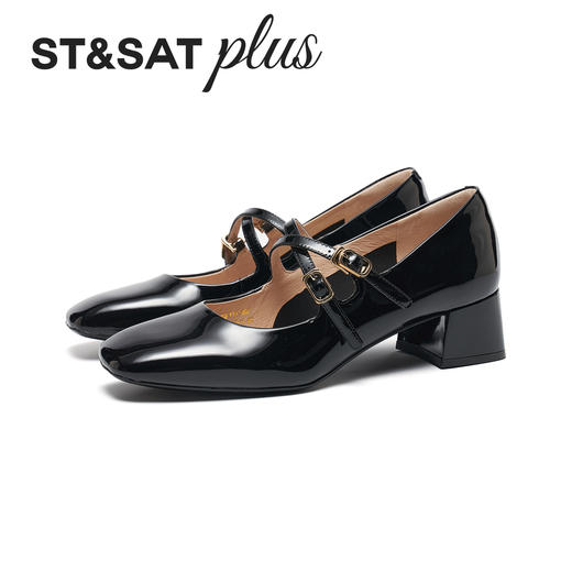 星期六26春新款法式交叉绑带粗跟玛丽珍SSE1111107 商品图8