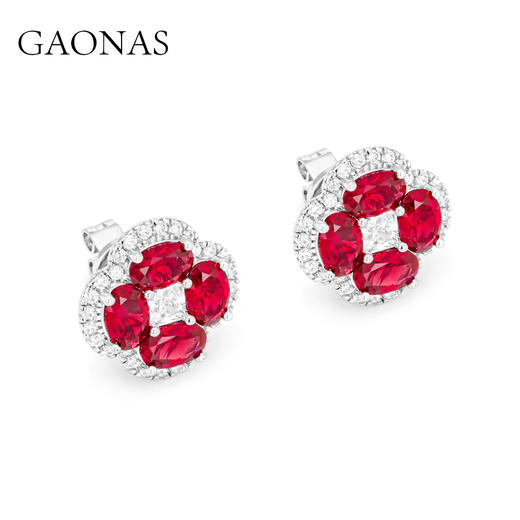 GAONAS  圣诞红 秋冬贵气百搭红色耳钉11792ER 商品图1