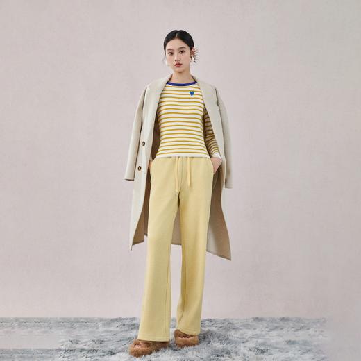 多色可选！【特妮娜 直筒姐妹裤】蚕丝+羊毛混纺 -5℃至15℃皆适穿 抗风不钻冷 蓬松手感 简约腰头松紧绳 直筒裤型 垂坠藏肉 六片拼接 立体裁剪 商品图0