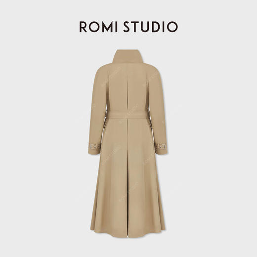 ROMI STUDIO“秋冬美拉德”100%棉宽松大翻领腰带风衣外套23AWW159 商品图4
