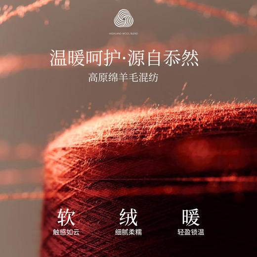 【周四狂欢价】熙世界含羊毛红色厚毛衣女新年穿搭2025秋冬复古长袖圆领针织开衫 商品图2
