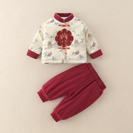 儿童秋冬新款新中式年服套装宝宝夹棉加厚唐装拜年服新年衣服男童 商品图1