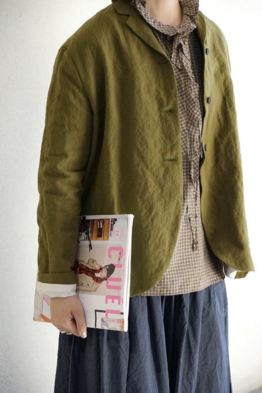 apuntob 森林绿羊毛棉休闲西装夹克 商品图5