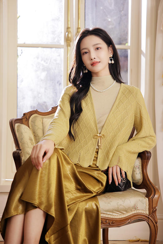 逸红颜明月优选 #波浪菱格新中式针织衫【酥禾】把金色阳光穿在身上，让波浪写下复古诗行~ 商品图13