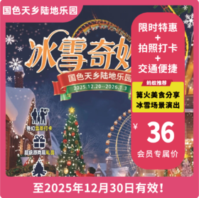 【国色天乡陆地乐园·VIP减3元】「冰雪奇妙夜」，套票39元起，含门票＋多项设备不限次畅玩！奇幻雪景、NPC天团、篝火大会美食分享...