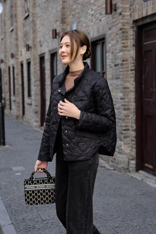 伯妮斯茵 | 温柔知性 短款立领轻薄羽绒服 多口袋设计 显瘦不臃肿 气质通勤款 SZ6R28 薄款鸭绒羽绒服 商品图11