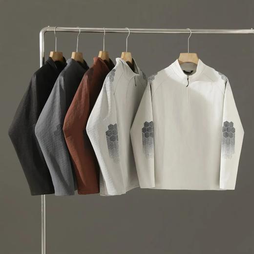 户外薄绒印花半拉链中间层卫衣 商品图0