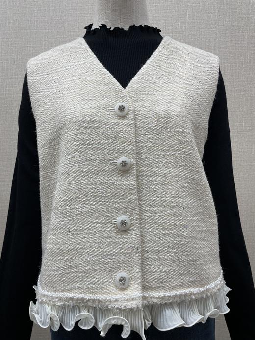 木耳边拼接马甲 商品图1