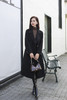 SZ6C15_漆黑色/栀黄色_大衣_冬季_西装大翻领收腰收褶A字摆中长款_高级女装_BERNIEELEN 伯妮斯茵 商品缩略图5