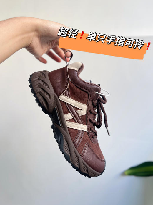 【英国Nudilor厚底复古老爹鞋SS522】✅鞋身反绒皮的拼接设计，复古新潮一手抓 ✅短毛绒内里，锁住热量不冻脚，久走也不累脚-PWJCY 商品图7