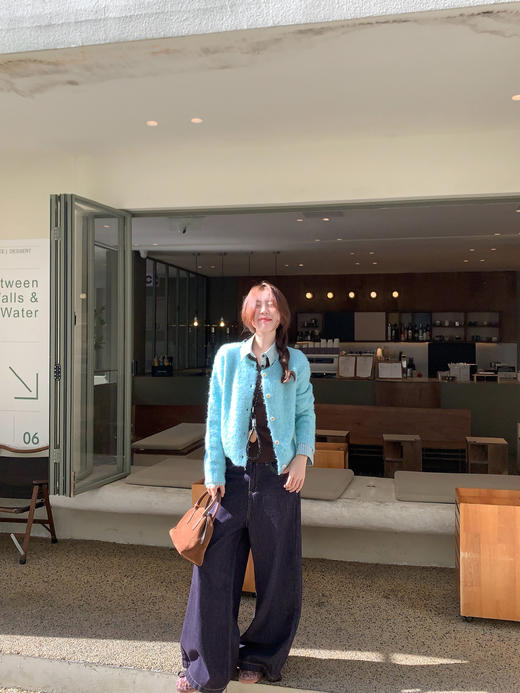 <曾小咸推荐>现货秒杀 ！微信超特价！韩系撞色条纹翻领长袖 日常149.99 立减70 秒杀79.99！！蓝绿色;毛衣 秒杀109.99！！ 商品图10