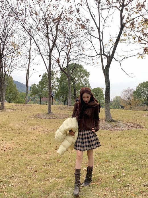 Read Nameless /全羊毛咖啡色毛衣配披肩 商品图2