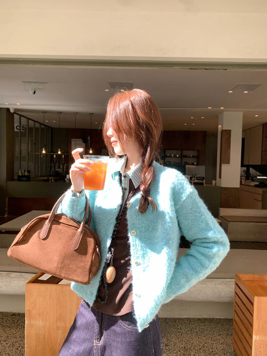 <曾小咸推荐>现货秒杀 ！微信超特价！韩系撞色条纹翻领长袖 日常149.99 立减70 秒杀79.99！！蓝绿色;毛衣 秒杀109.99！！ 商品图11