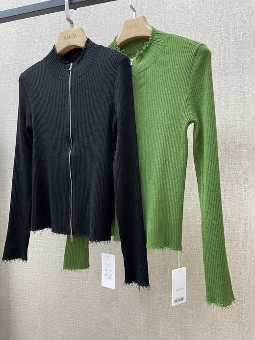 拉链毛边拉链开衫 商品图1