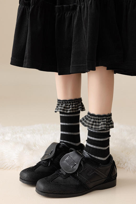 直发【发五双】木色工厂，女款倍暖羊绒中筒袜 韩式袜子 商品图10