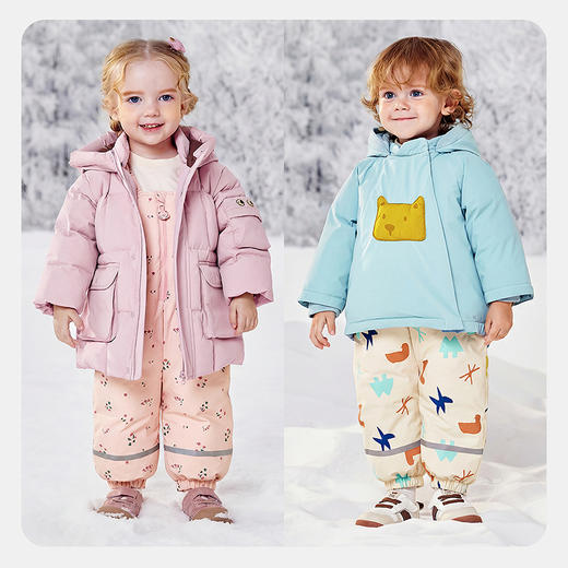 [拒水羽绒]迷你巴拉男女童宝宝羽绒裤2025冬新品三防保暖裤子 商品图2