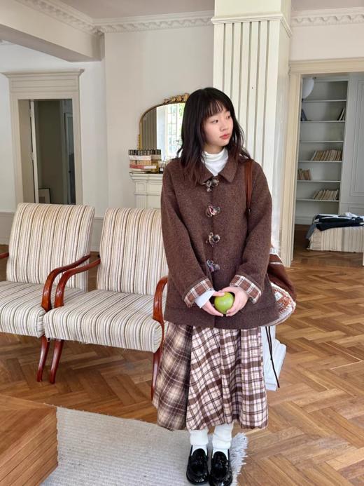 nothe Case布然/NC253209/「焦糖彩圈」手工编织纽扣大衣 商品图3