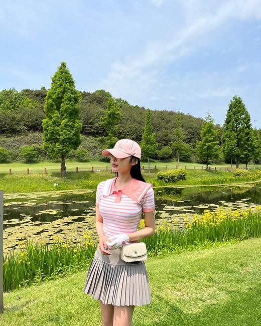 F家春夏新款女士海军领针织短袖搭配撞色条纹。W222141-20 商品图1