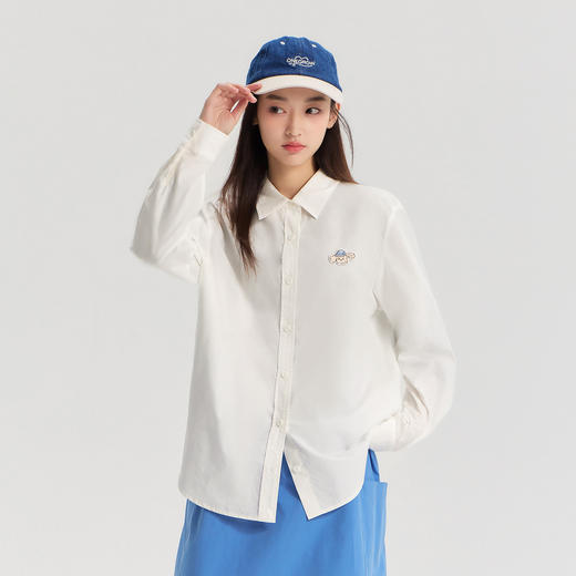 笛莎Deesha青少年女童衬衫2026春季女童百搭趣味小狗标棉布衬衫 商品图0