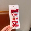 【新年红可爱儿童蝴蝶结发夹】女童花朵卡通侧边夹 宝宝过年鸭嘴夹头饰 商品缩略图9