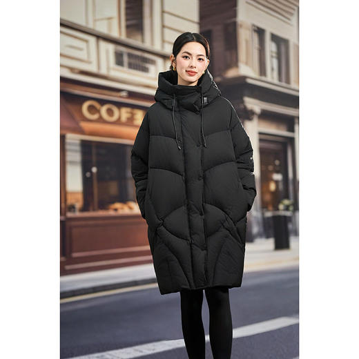 「高货kbnq」全新升级【铂金会员873/天猫1179/差价306】(12309)洛诗琳高级感韩版连帽羽绒服2025冬季加厚中长款面包服 商品图3