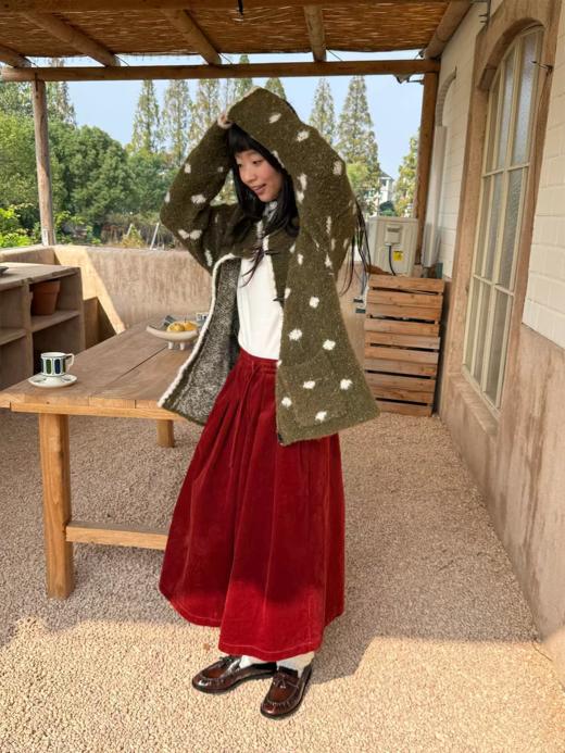 nothe Case布然/NC254209/「圣诞红果」加厚宽松全棉灯芯绒八分裤裙 商品图3