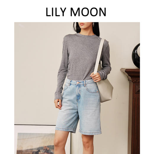 LILY MOON天丝羊毛设计感圆领长袖面膜T恤 商品图5