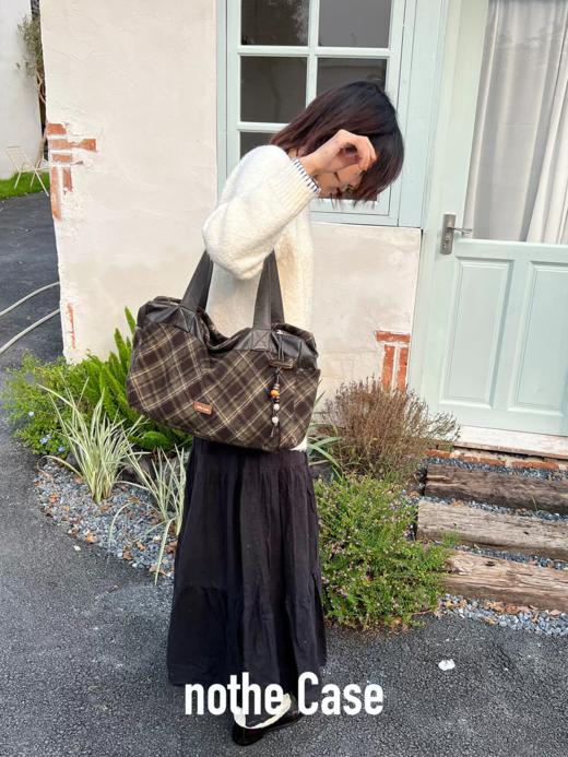 nothe Case布然/NC253109/「挪威苔原」复古格纹拼接单肩包 商品图2