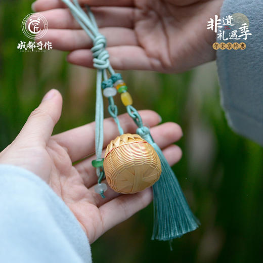 #非遗礼遇季#【道明竹编·毛衣链挂饰】成都手作非遗竹编挂饰 民族风项链长款吊坠 男女百搭潮秋冬【非物质文化遗产】【手工编制】清仓活动售完即止 商品图4