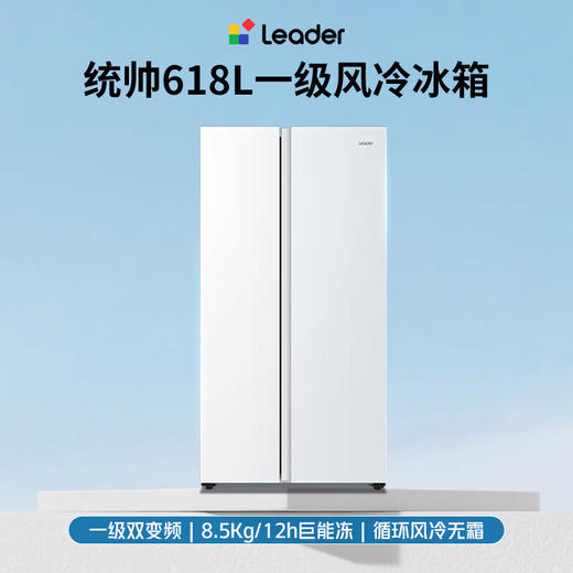 统帅（Leader）海尔冰箱出品618L对开门双开门家用冰箱超大容量一级能效BCD-618WGLSSEDW9 商品图0
