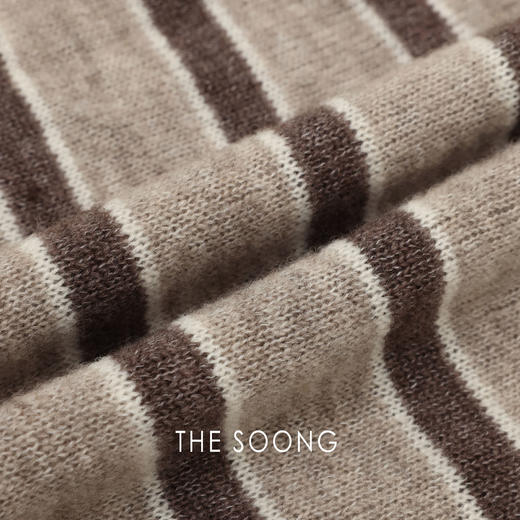 THESOONG"灵感活力"90s澳洲羊毛混纺撞色条纹肌理感毛衣HWMY8417 商品图2