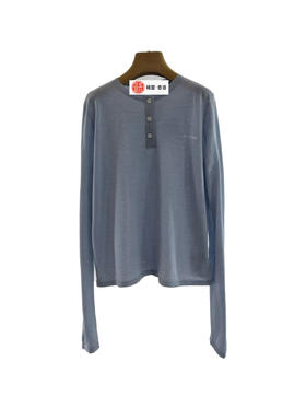 女款纽扣装饰薄羊绒针织衫la017