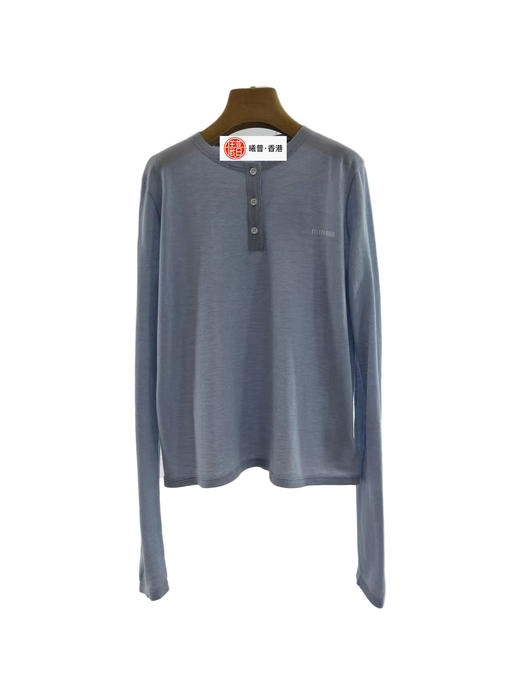 女款纽扣装饰薄羊绒针织衫la017 商品图0