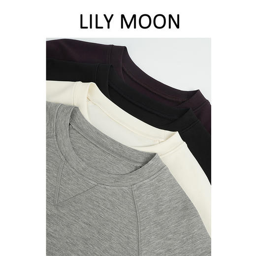 LILY MOON砂洗空气层圆领卫衣 商品图1