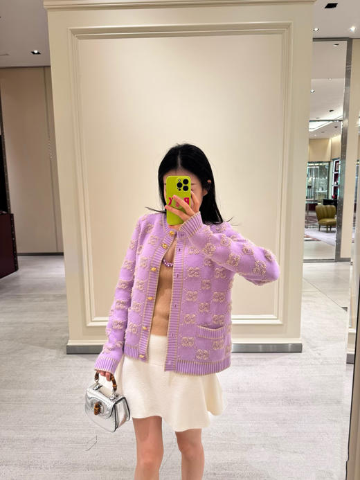 古驰 双G羊毛结子绒提花针织外套 (TM) 商品图7