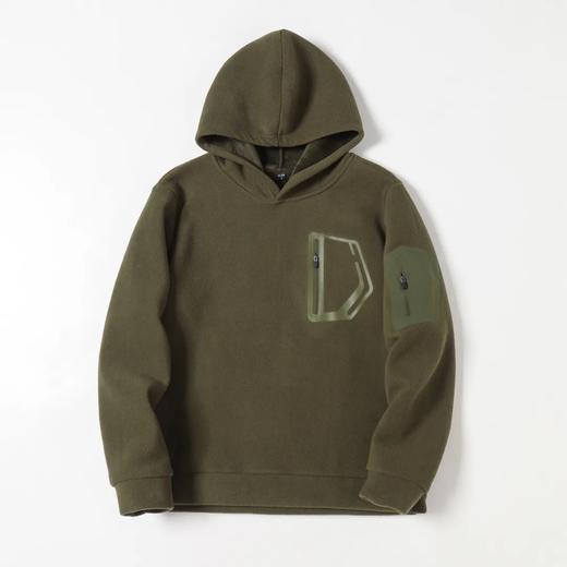 D121822秋冬双面绒防风保暖加厚加绒男士连帽套头休闲宽松卫衣。 商品图7