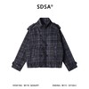 SDSA男士秋冬新款痞帅男装潮牌撞色格纹纽扣立领夹克外套时尚宽松 商品缩略图0