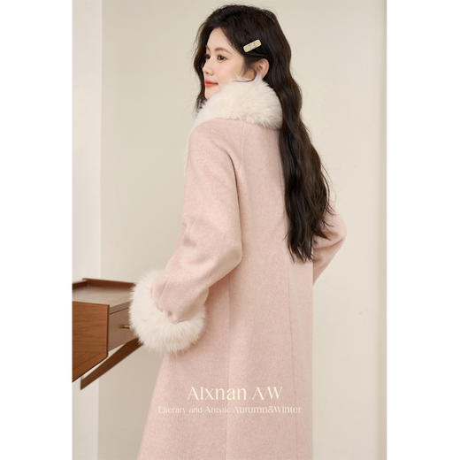 鹿向南【1220/20:00新品前1小时7折限量100件】粉红色毛呢外套 商品图4