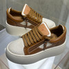 Giuseppe Zanotti 女士签名徽标皮革休闲运动鞋 棕色 RS50011002 商品缩略图3